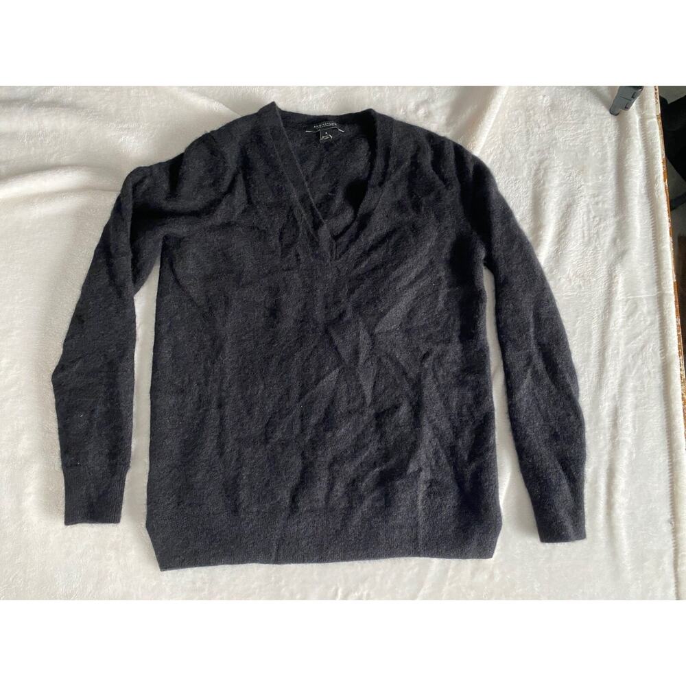 Ann Taylor 100% Cashmere Womens V-Neck Sweater Black Size M